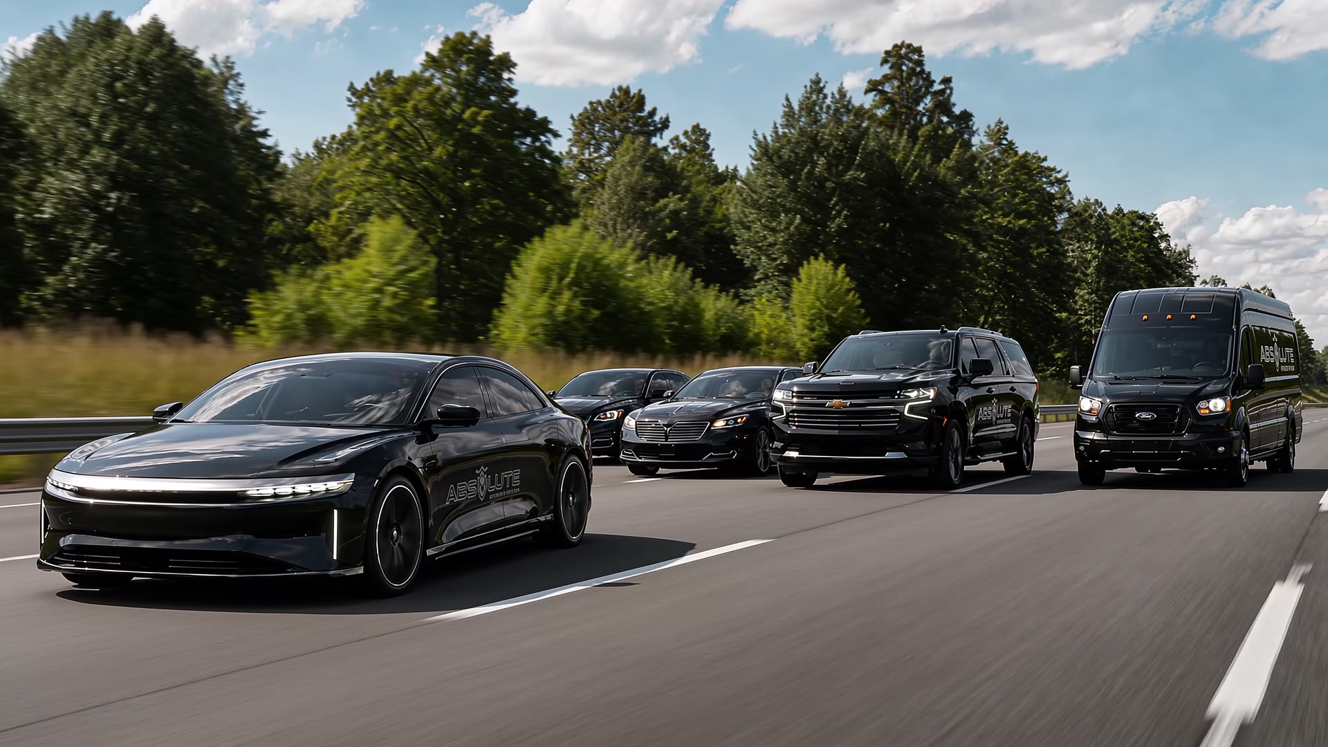 Absolute Transportation fleet on the road